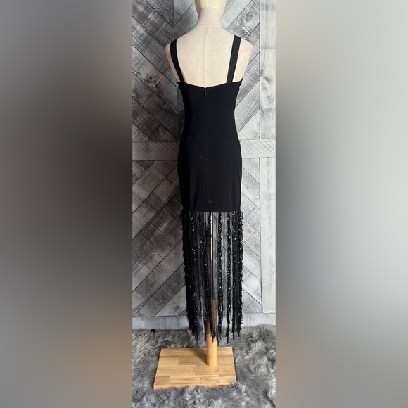 COSMOPOLITAN DRESS THE POPULATION NWT VALENCIA SLEEVELESS FRINGE MIDI DRESS - Picture 7 of 16